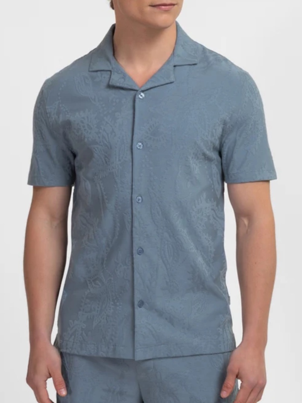 Steel & Jelly Kenton Paisley Texture Jersey Short Sleeve Shirt Men’s Small